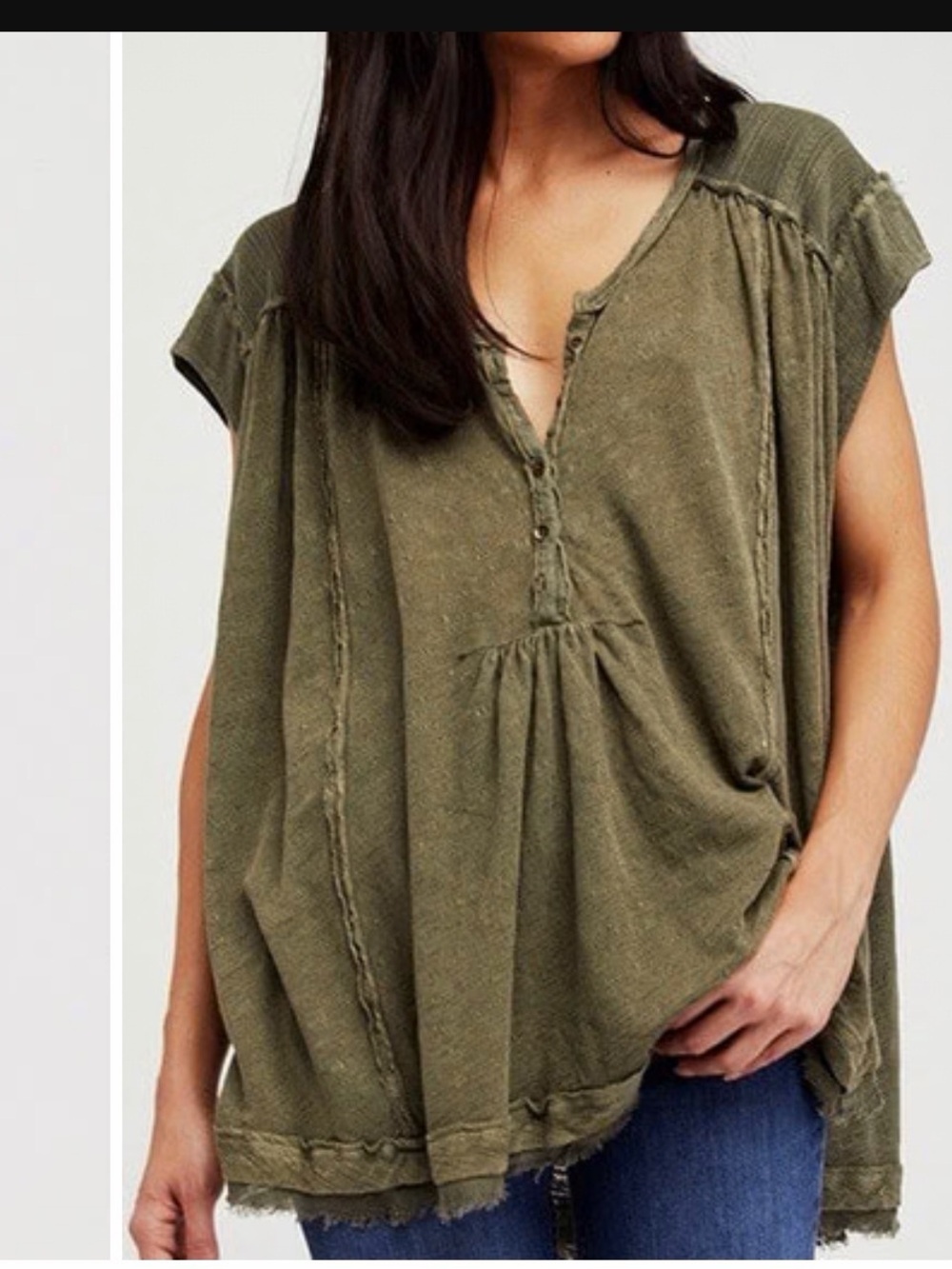 FREE PEOPLE - ASTER HIGH-LOW HENLEY TOP